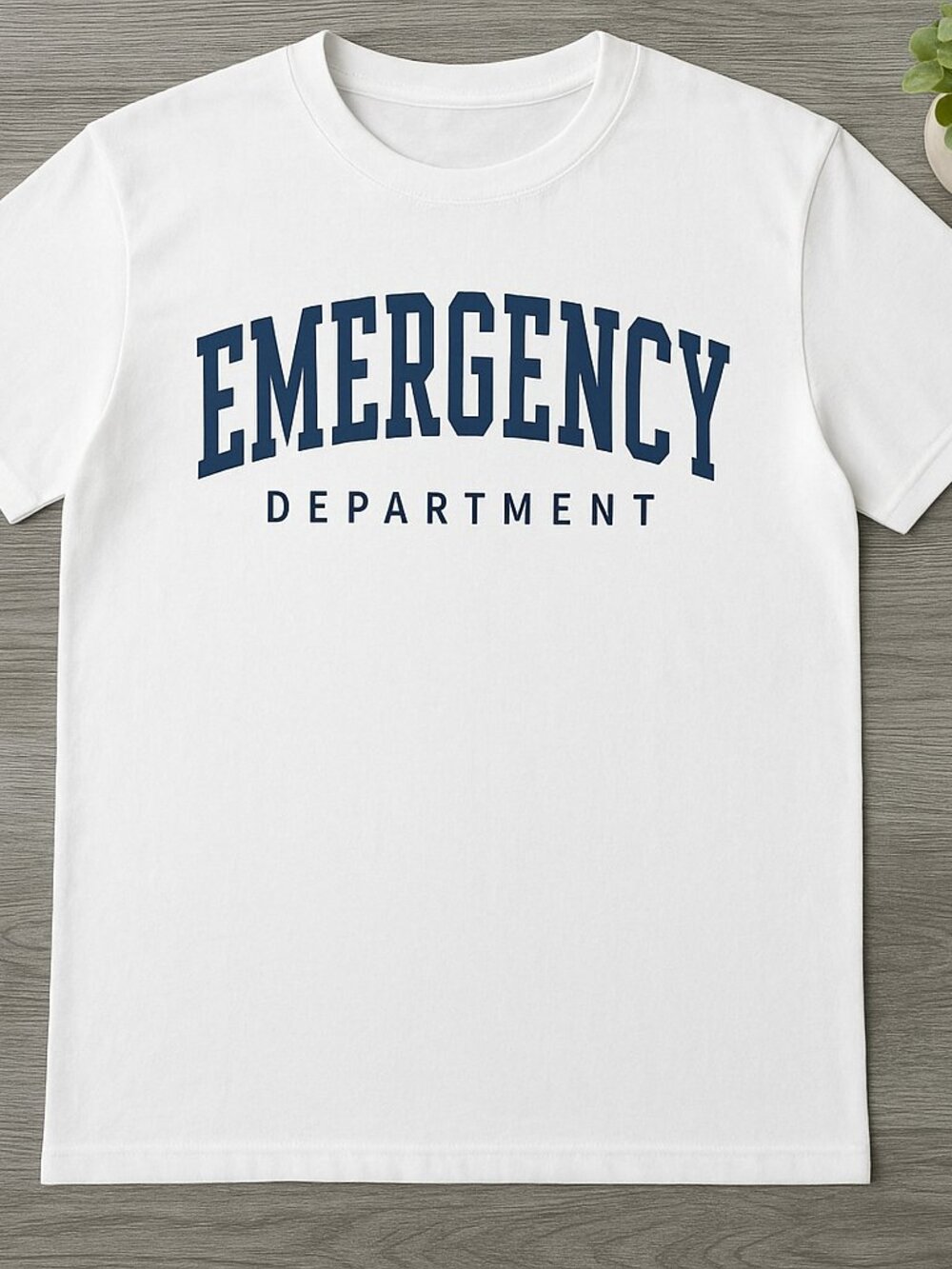 Emergency Department Retro Varsity Graphic Tee - ER Nurse Shirt